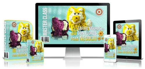 Safari figuras en 3d con flores para negocio.