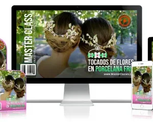✅Tocados de flores en porcelana fría.