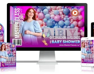 ✅Curso decoración con globos para baby shower.