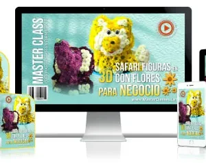 ✅Safari figuras en 3d con flores para negocio.